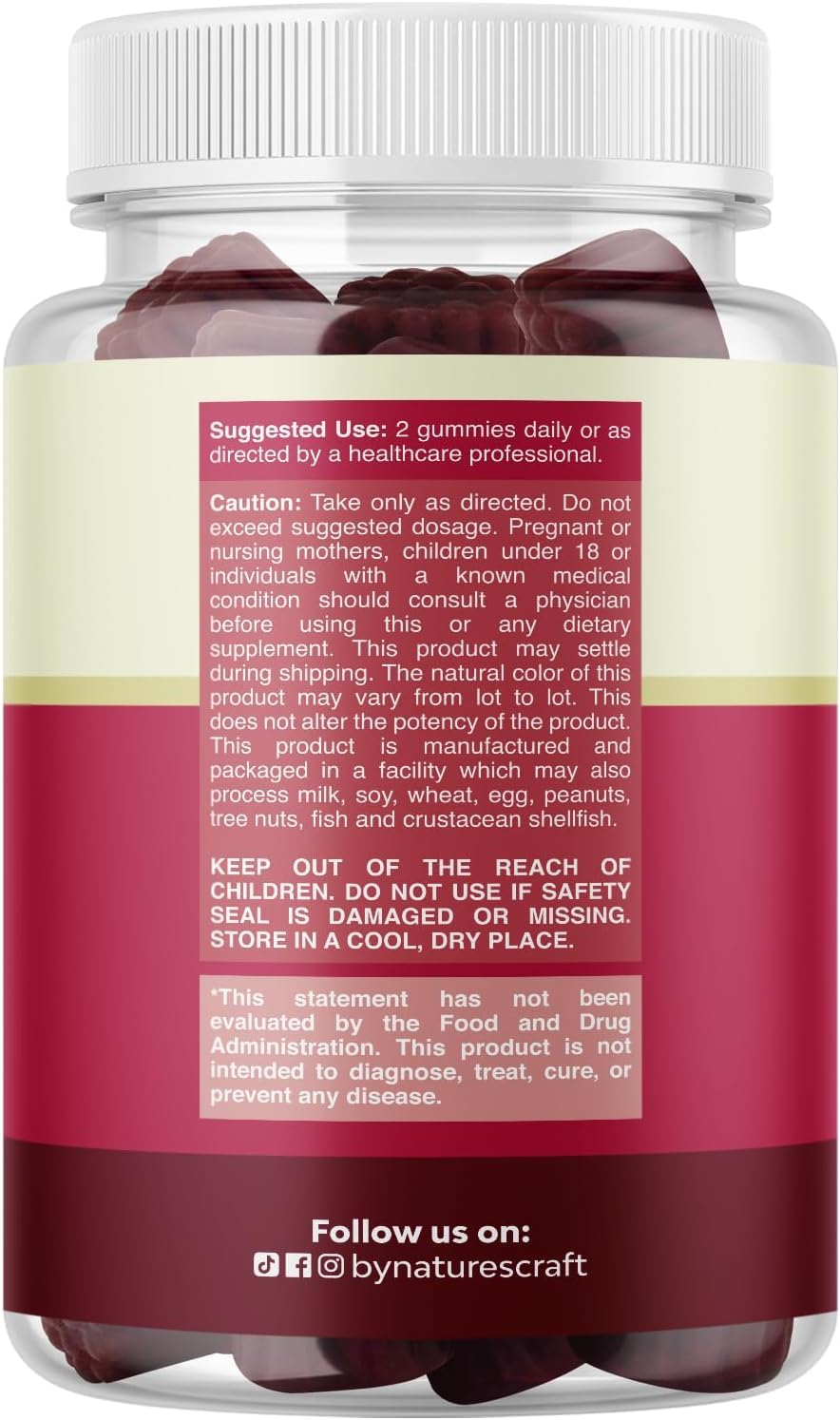 Natures Craft Elderberry Vitamin C and Zinc Gummies 90 Count