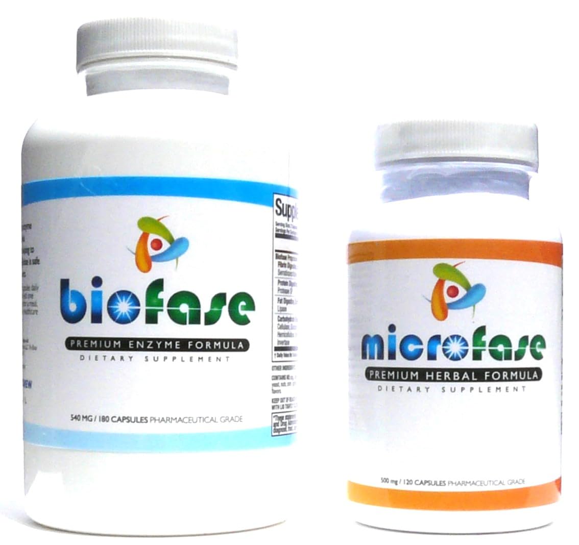 Biofase Enzymes & Microfase Herbal Kit, 180 Capsules and 120 Capsules