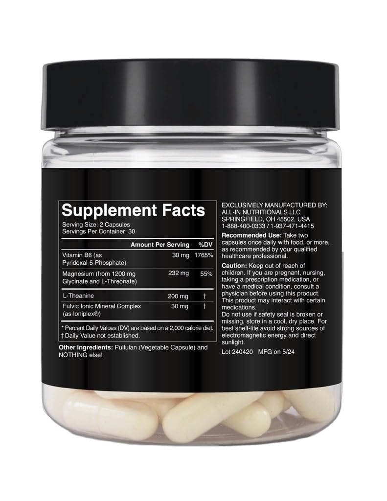 All In Nutritionals Magnesium Glycinate Capsules, 60 Count