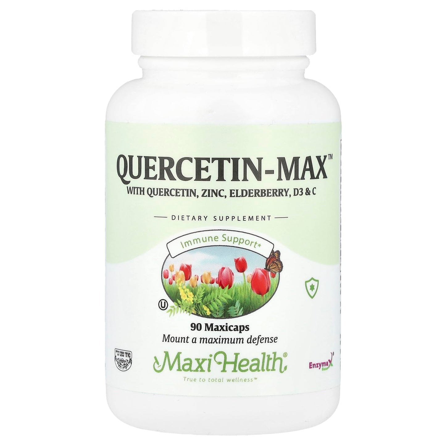 Maxi Health Quercetin 500mg Capsules with Elderberry Vitamin C and Zinc, 90 Veg Capsules
