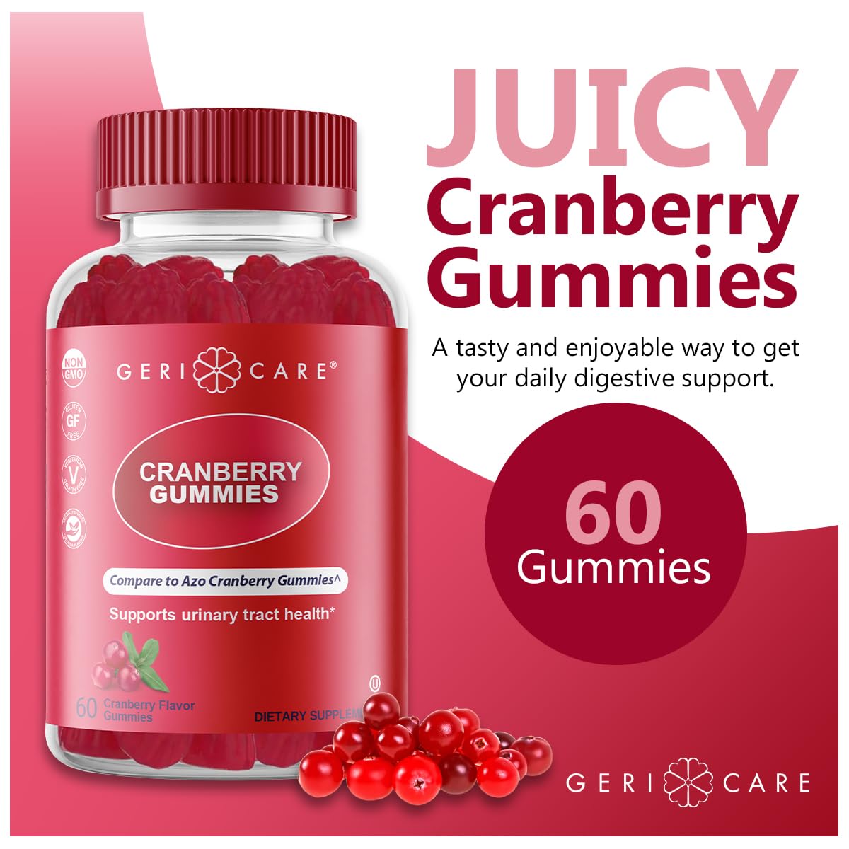 GeriCare Cranberry Gummies 60 Count