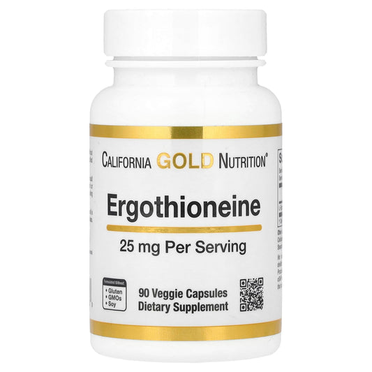 California Gold Nutrition Ergothioneine 25 mg Veggie Capsules, 90 Capsules