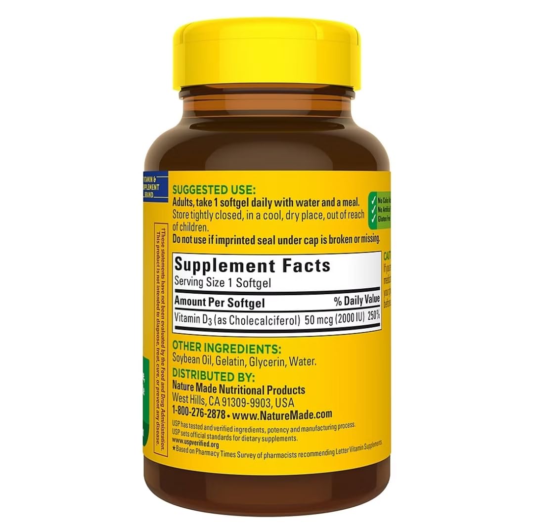 Nature Made Vitamin D3 2000iu Softgels 320 Count