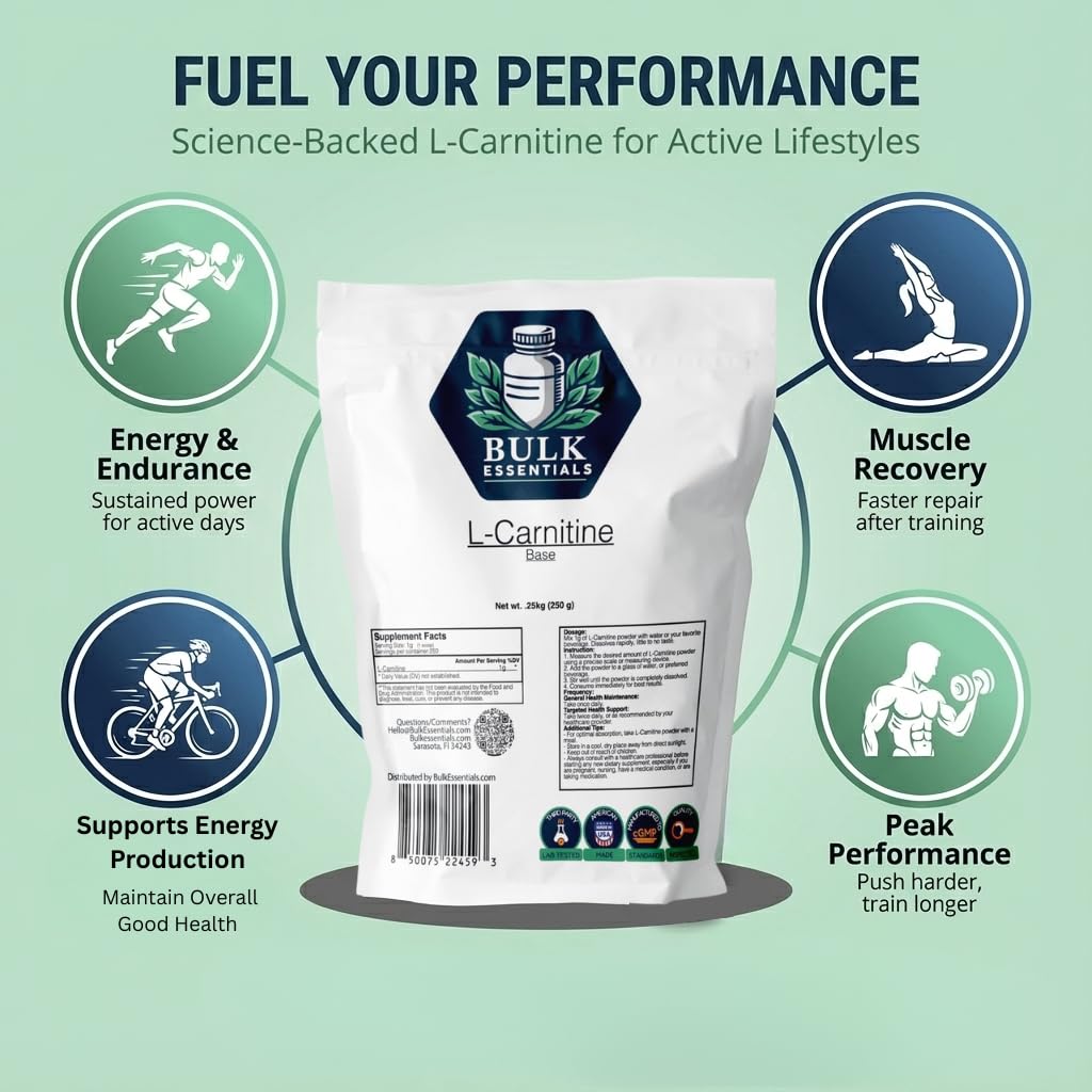 Bulk Essentials L-Carnitine Supplement Powder 8.81 Ounce