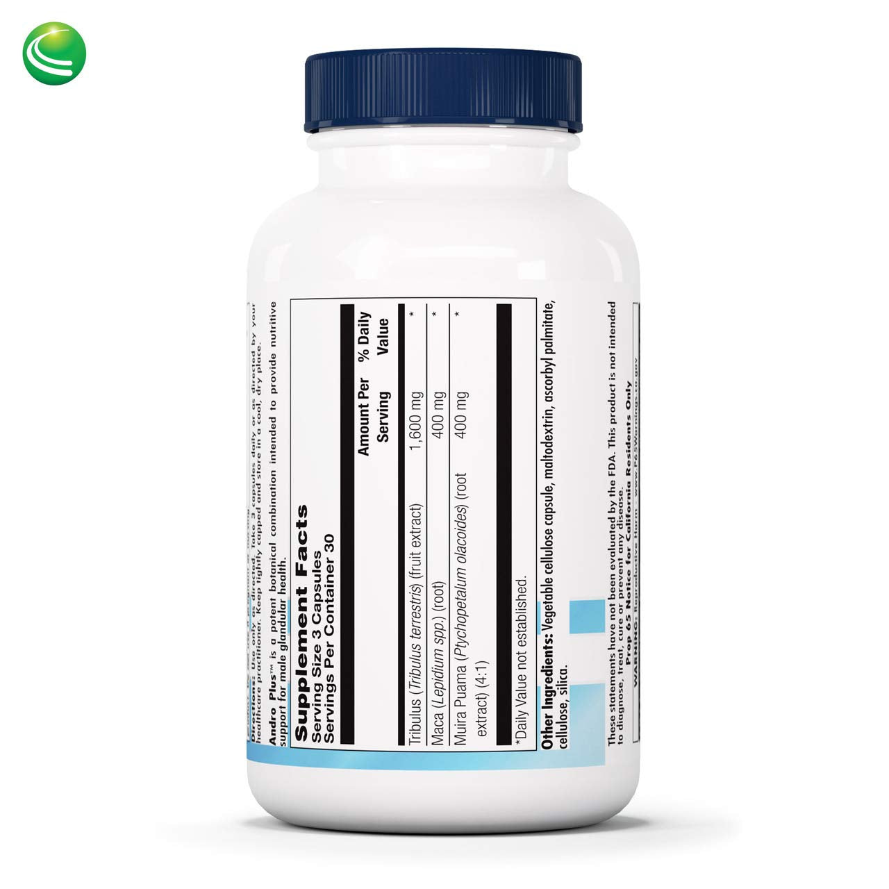 Nutra BioGenesis Andro Plus - Tribulus Terrestris Extract for Men, Maca Root Supplement for Men's Vitality with Muira Puama, Health and Wellness Support Capsules, 90 Count