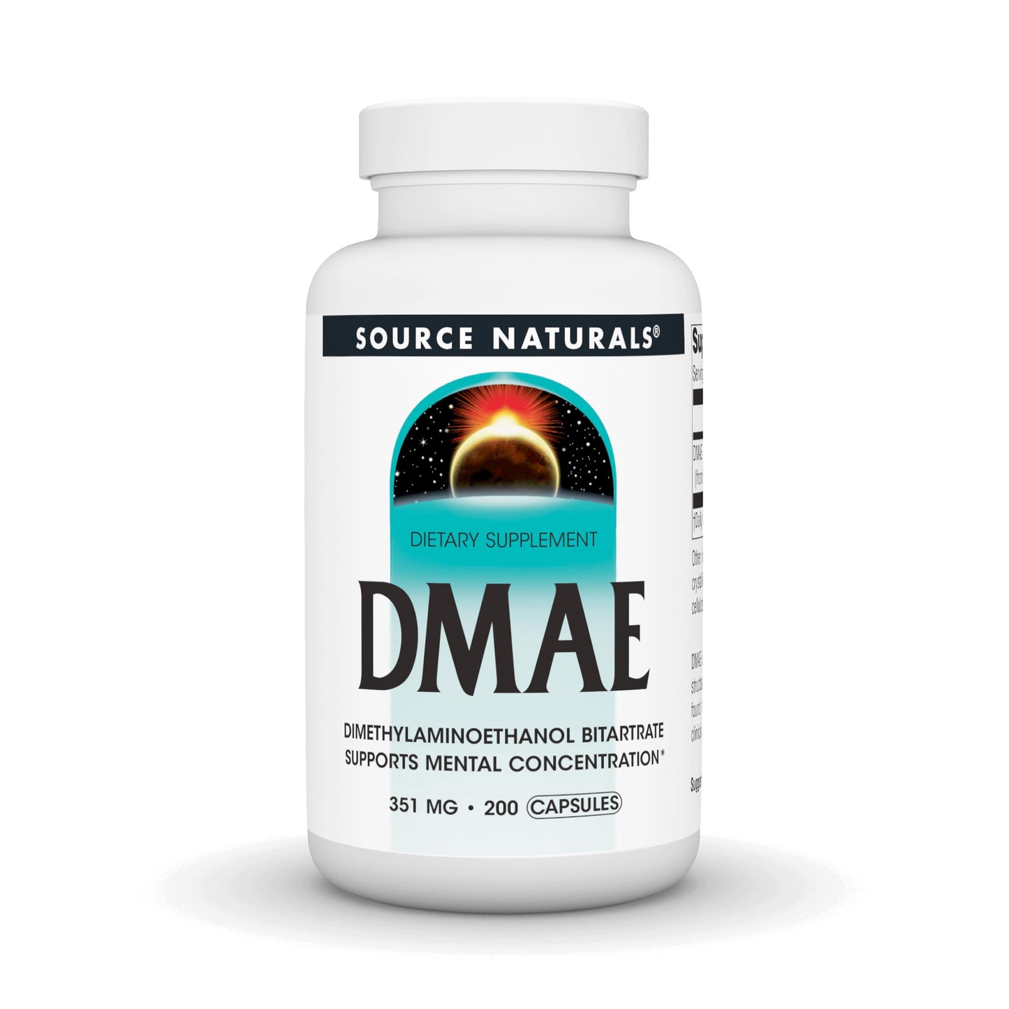 Source Naturals DMAE, Dimethylaminoethanol Bitartrate Capsules 200
