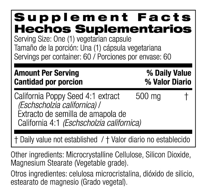 Bio Nutrition California Poppy Capsules, 60 Count
