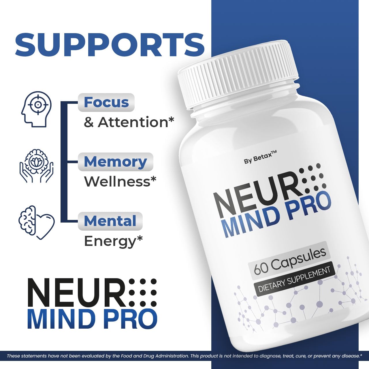 BetaX Neuro Mind Pro Capsules, 60 Count