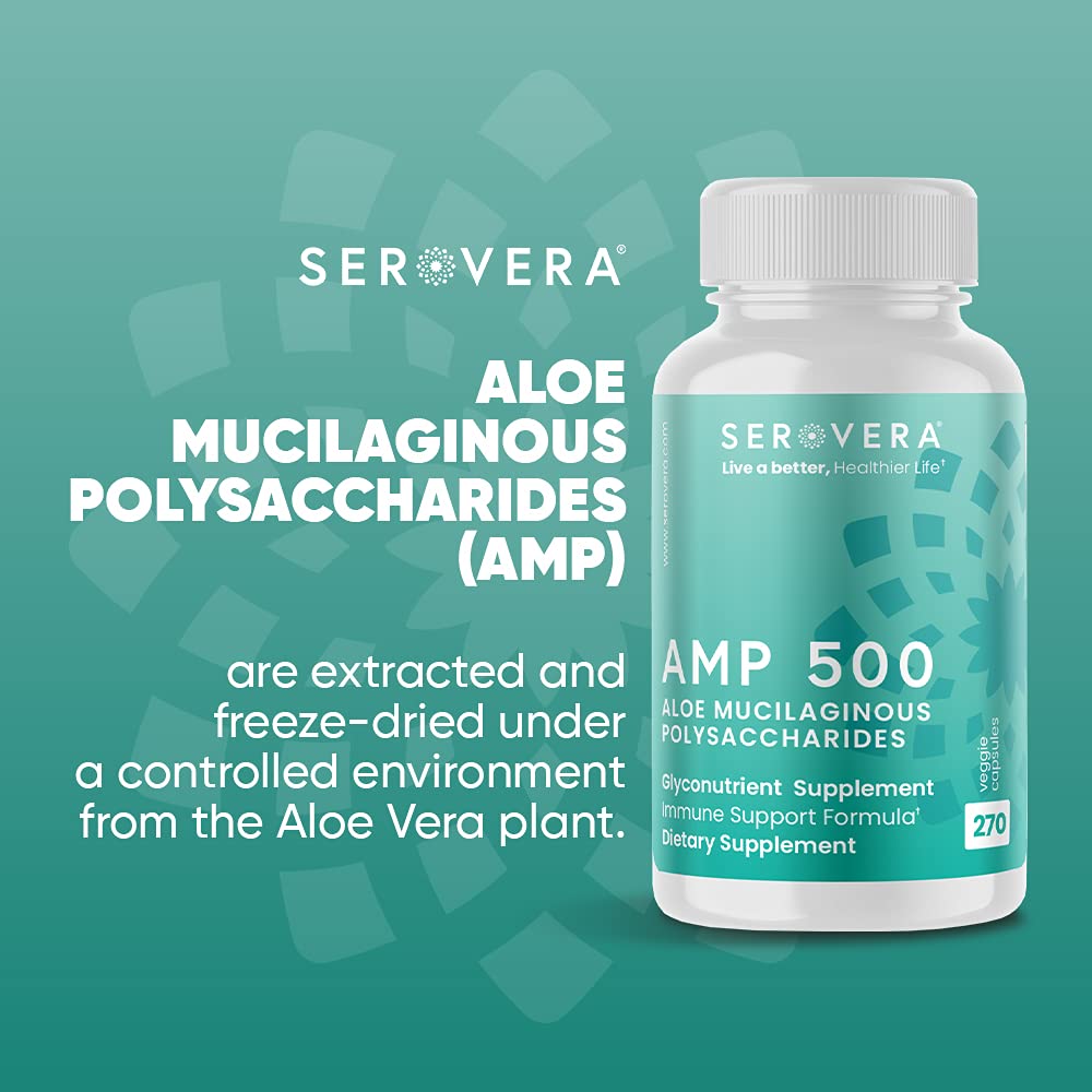 SEROVERA AMP Organic Aloe Glyconutrient Supplement Capsule, 270 Count