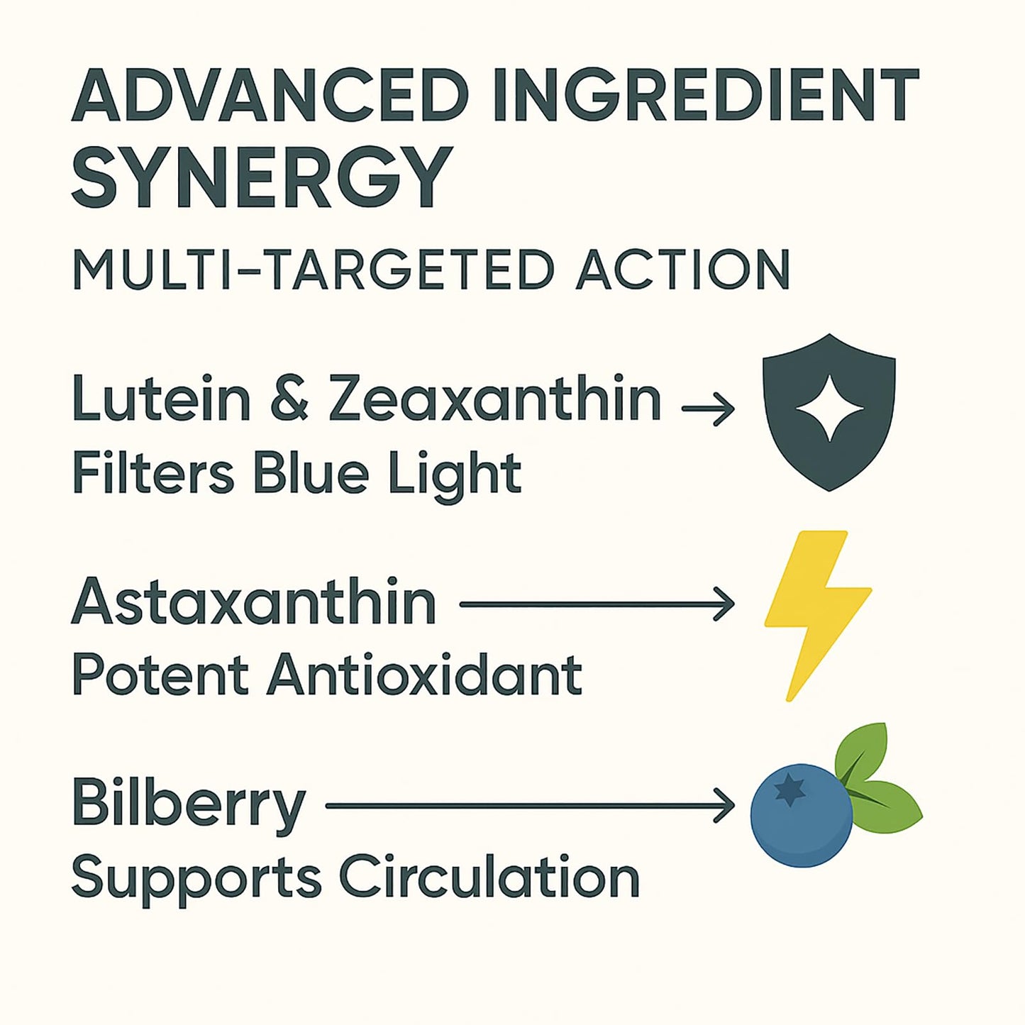 EVERVISION 14 in 1 Advanced Eye Formula - Eye Vitamins & Minerals Supplement with Lutein, Zeaxanthin, Astaxanthin, Bilberry, Zinc, 14-in-1 Formula for Eye Health Support 60 Capsules