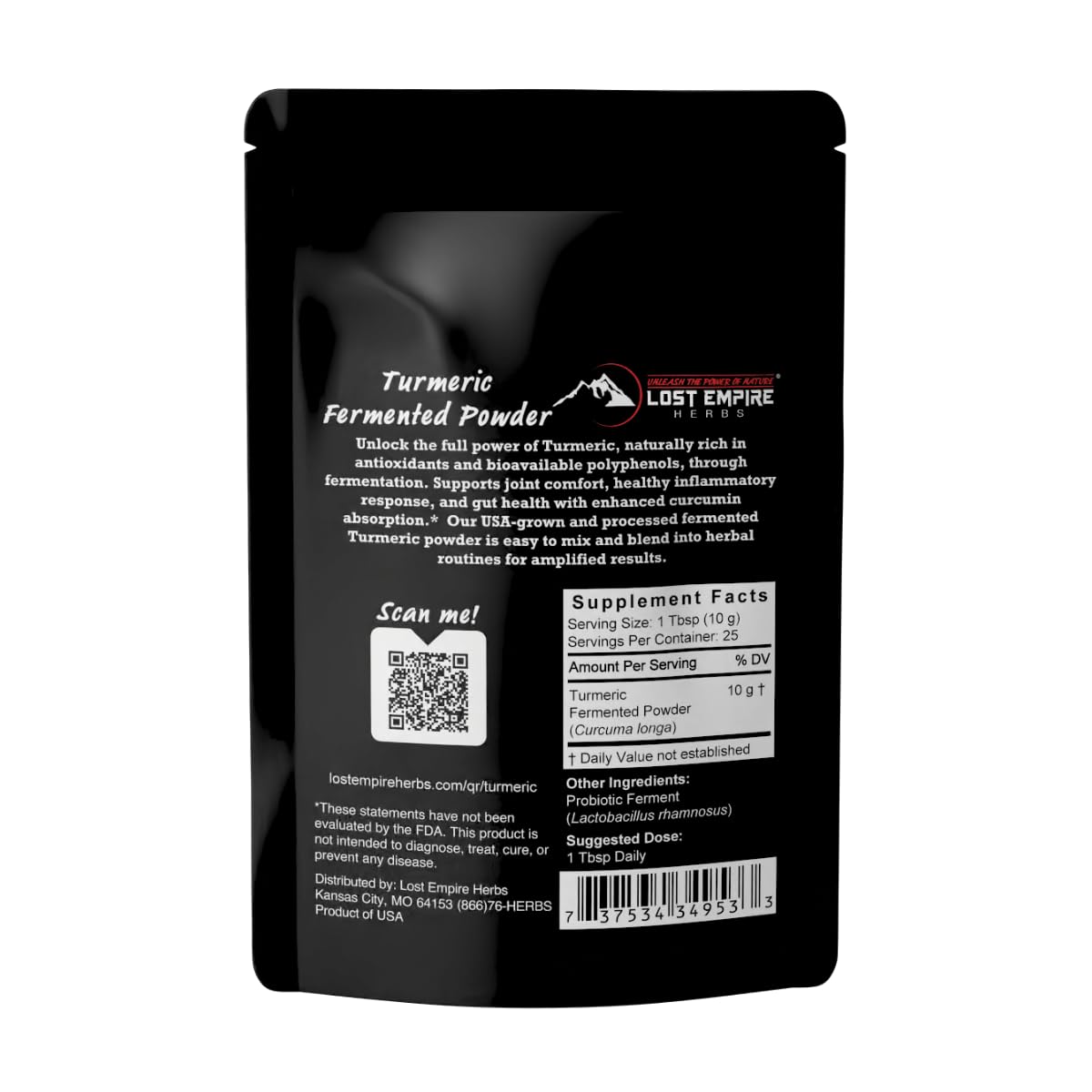 Lost Empire Herbs Fermented Turmeric Powder 8.82 oz