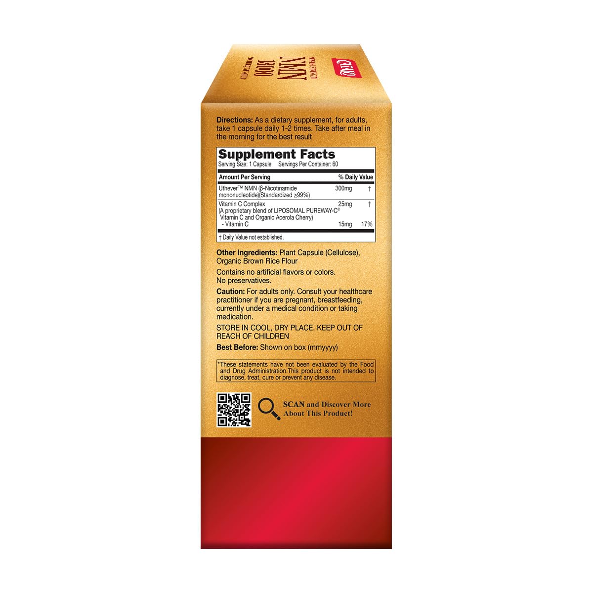 CATALO NMN Nicotinamide Supplement - Pure NAD⁺ Supplement Capsules, 60 Count