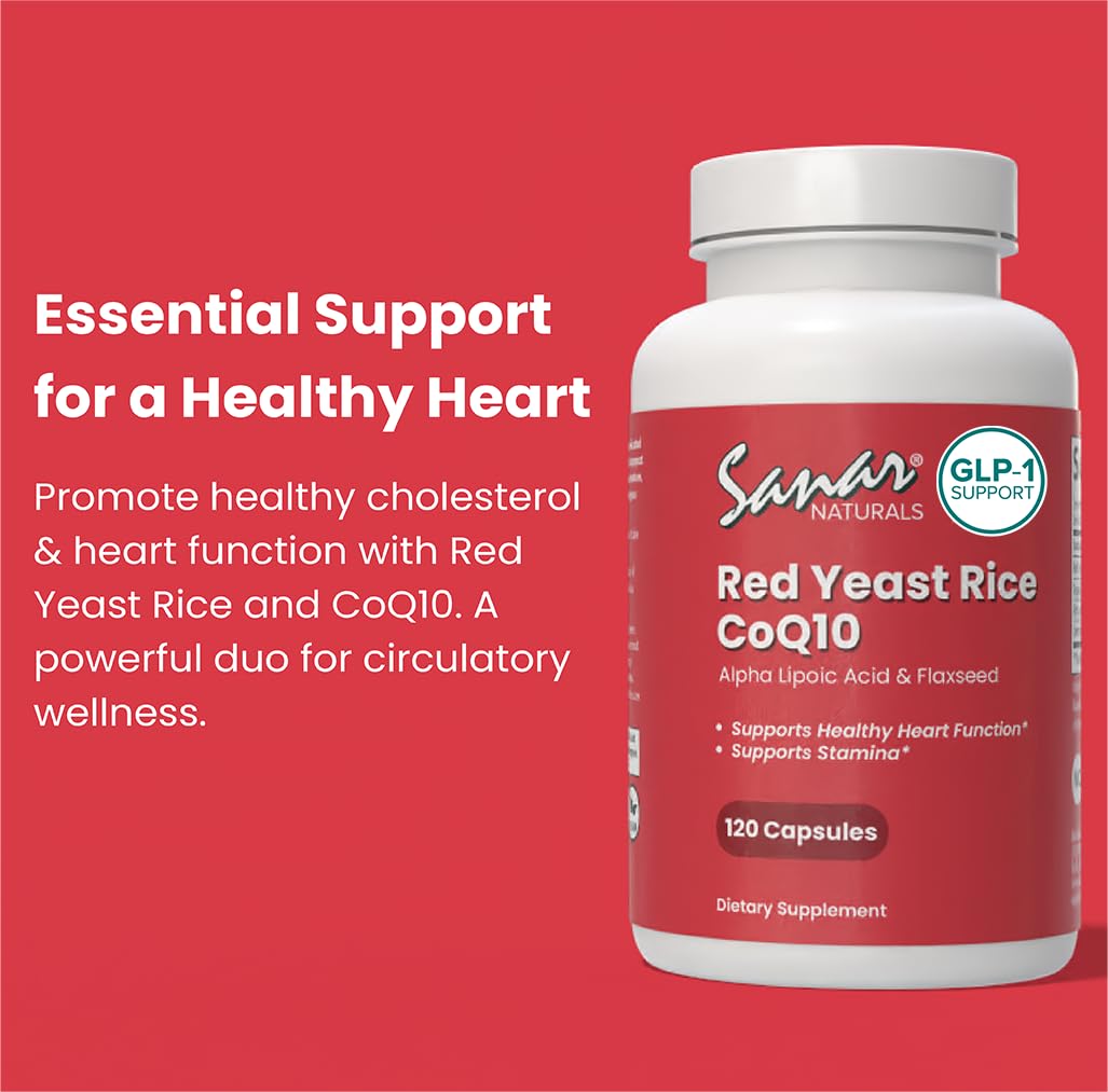 Sanan Naturals Red Yeast Rice with CoQ10 Capsules, 120 Count