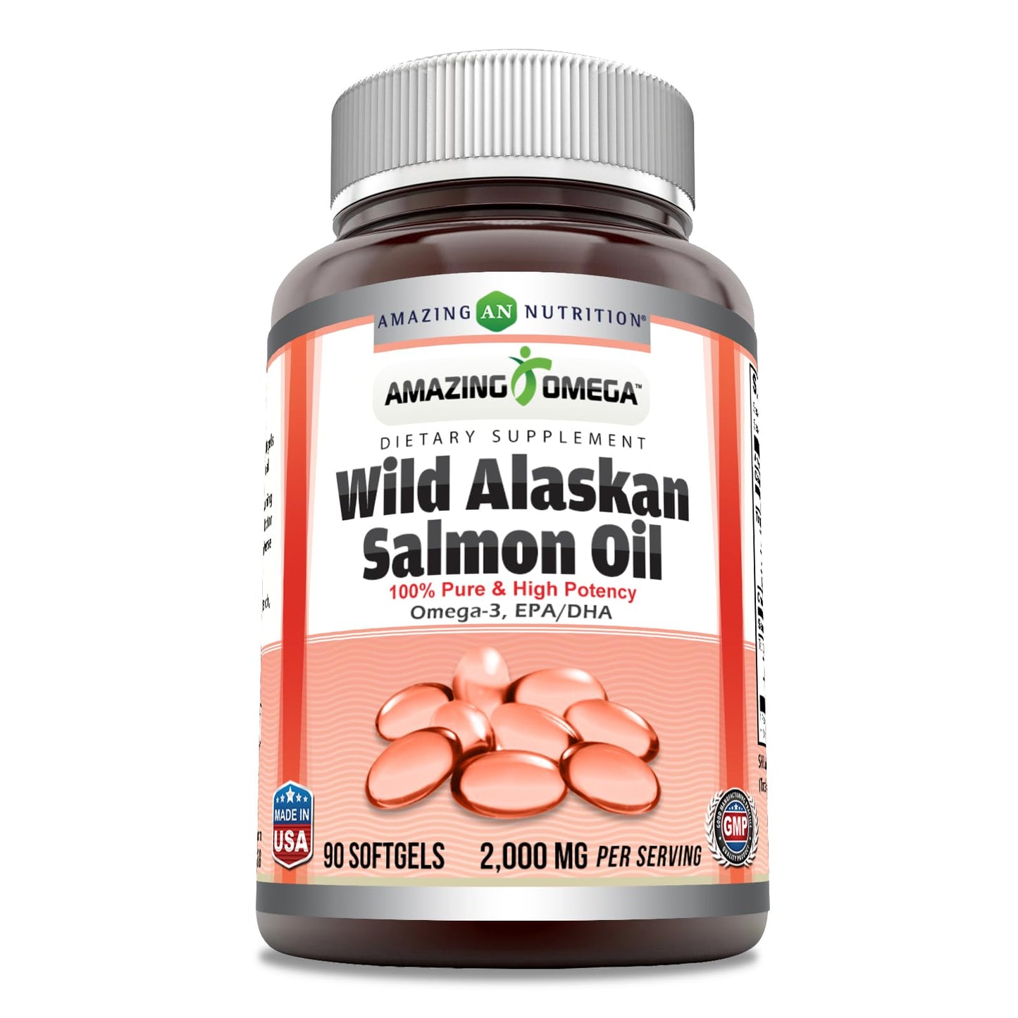 Amazing Nutrition Amazing Omega Wild Alaskan Salmon Oil 2000mg Per Serving Softgel, 1 Count