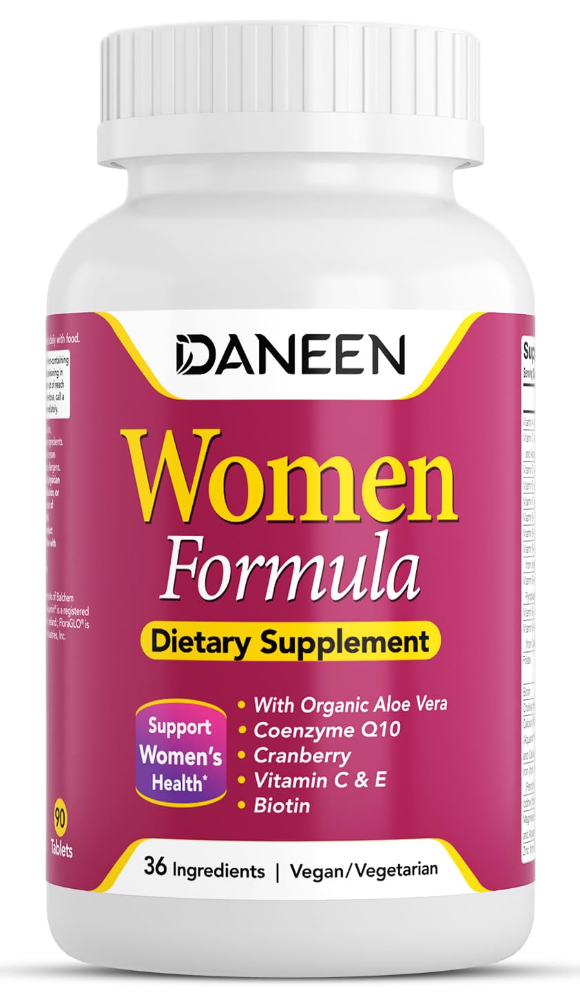 DANEEN Multivitamin for Women with Iron, Biotin, Zinc, B Complex, CoQ10, Cranberry & 36 Essential Vitamins 90 Tablets