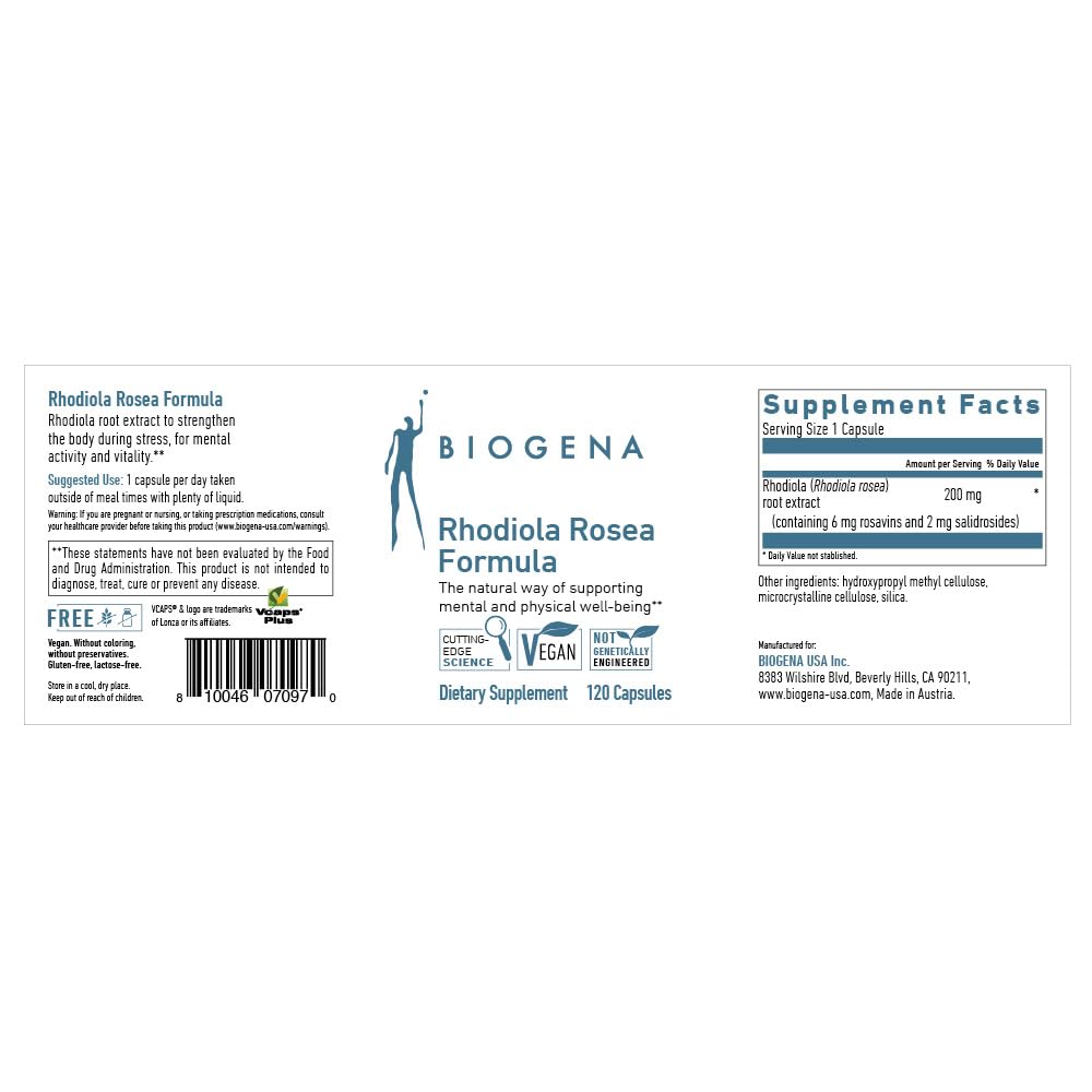 BIOGENA Rhodiola Rosea Formula Capsule, 1 Count