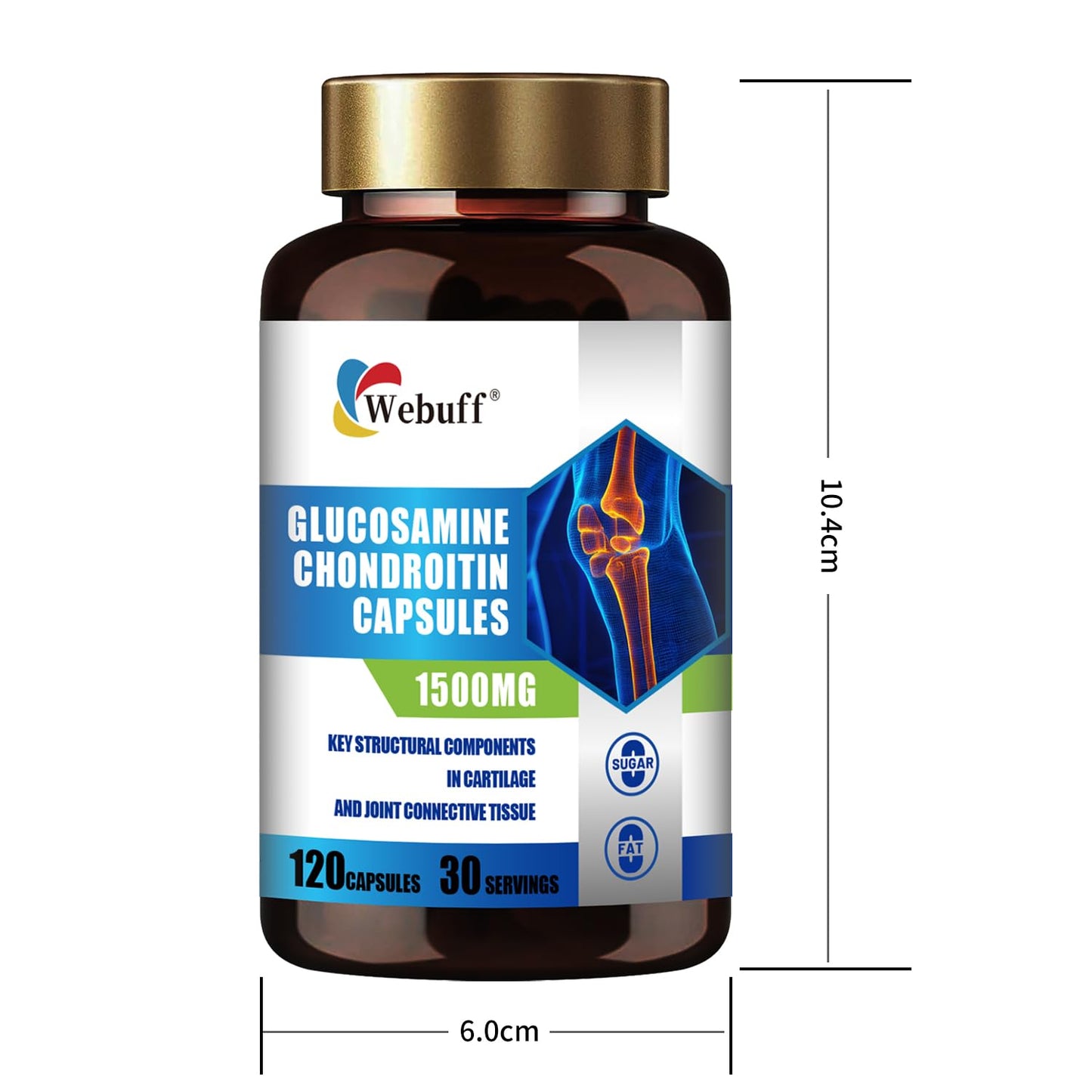 Webuff Glucosamine Chondroitin Turmeric Dietary Supplement 120 Capsules