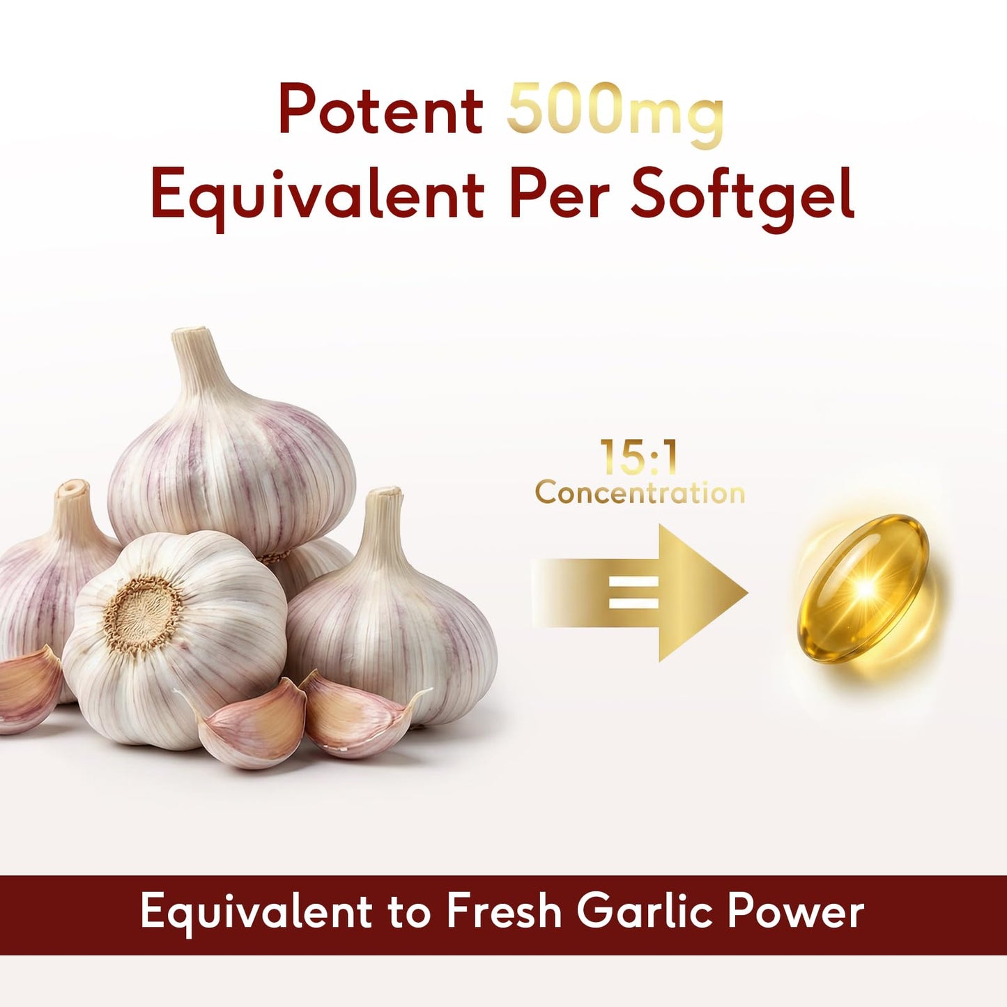 Goldium Aged Garlic Extract 500mg Odorless Softgels, 300 Count