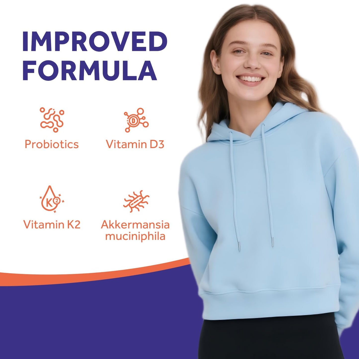 Doctor's Recipes Vitamin D3 K2 with Probiotics for Women & Men, 10000 IU D3, 200 mcg K2 for Bone & Immune Health, 50 Billion CFU Probiotics with Akkermansia Muciniphila for Gut Balance, 60 Capsules