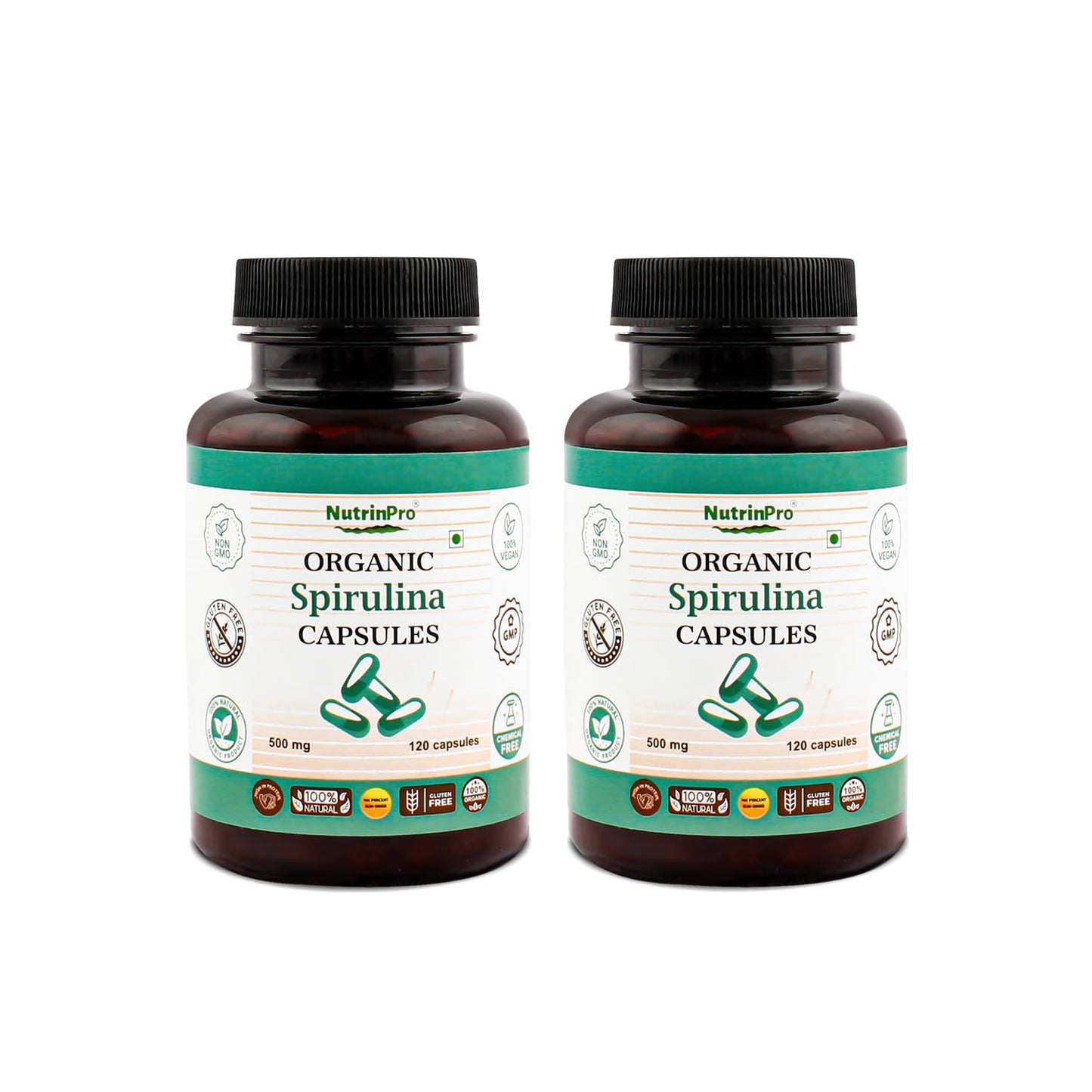 NUTRINPRO Spirulina Capsules, 240 Count