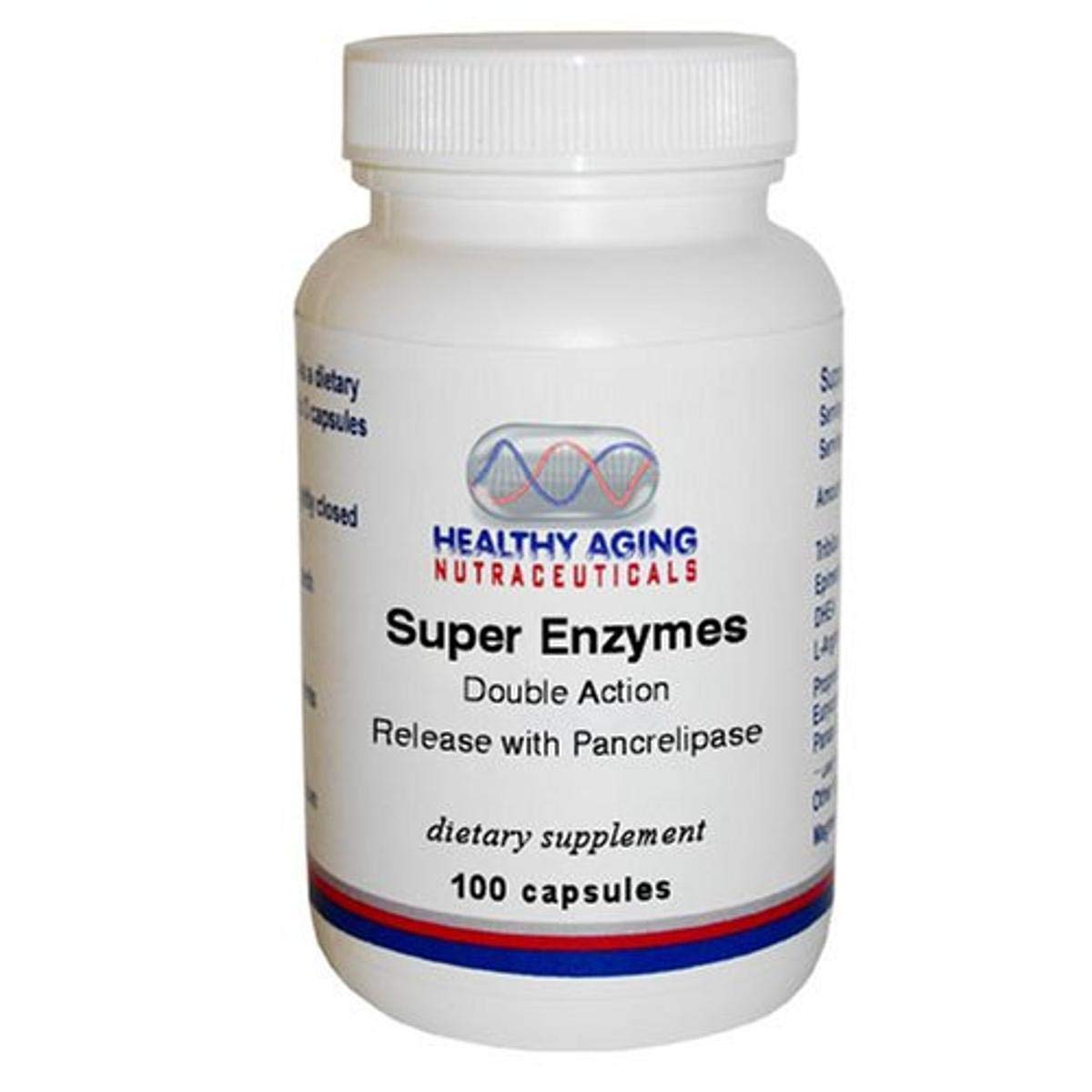 Healthy Aging Nutraceuticals Super Enzymes Double Action Release With Pancrelipase Capsules, 100 Count