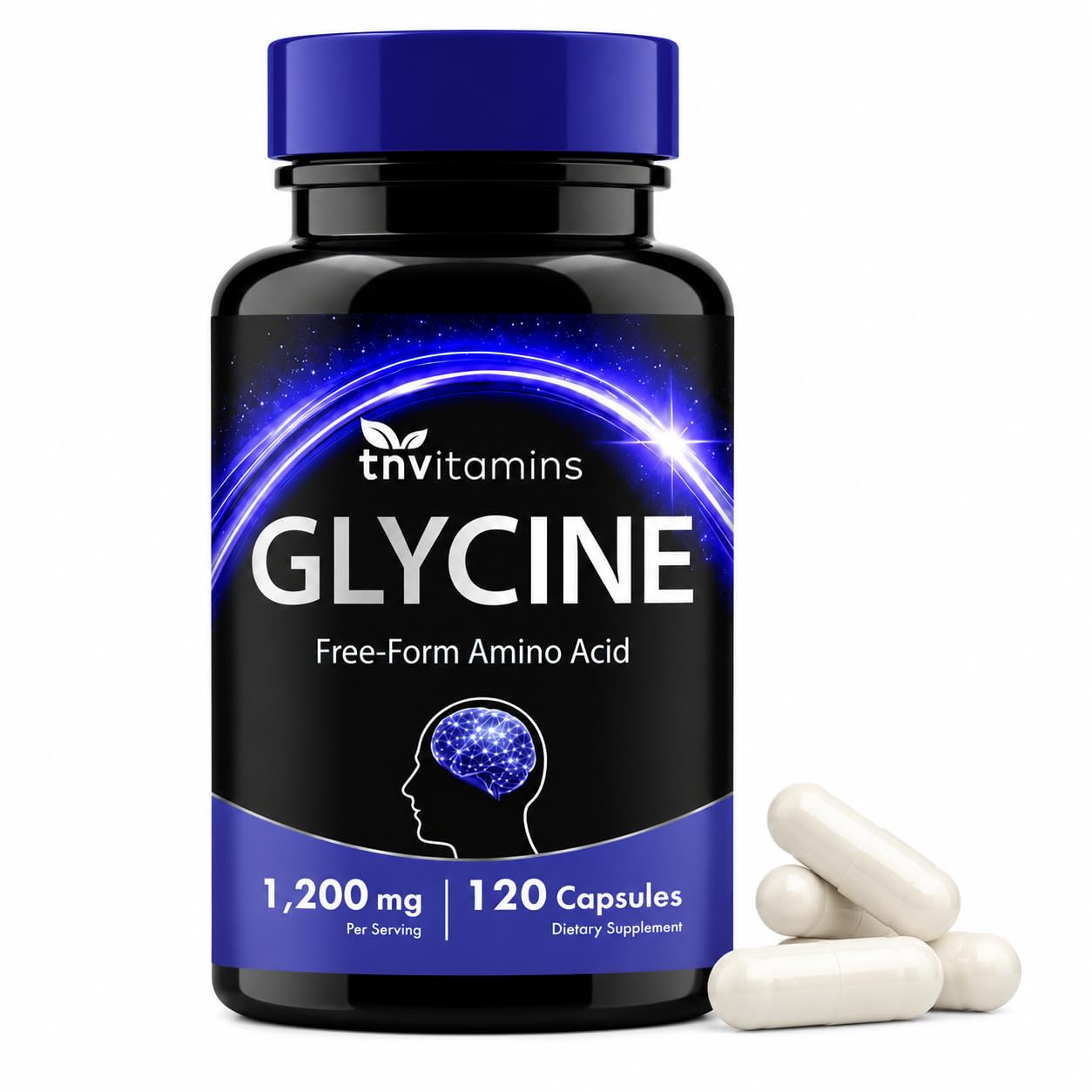 tnvitamins Glycine 1200mg Capsules, 120 Count