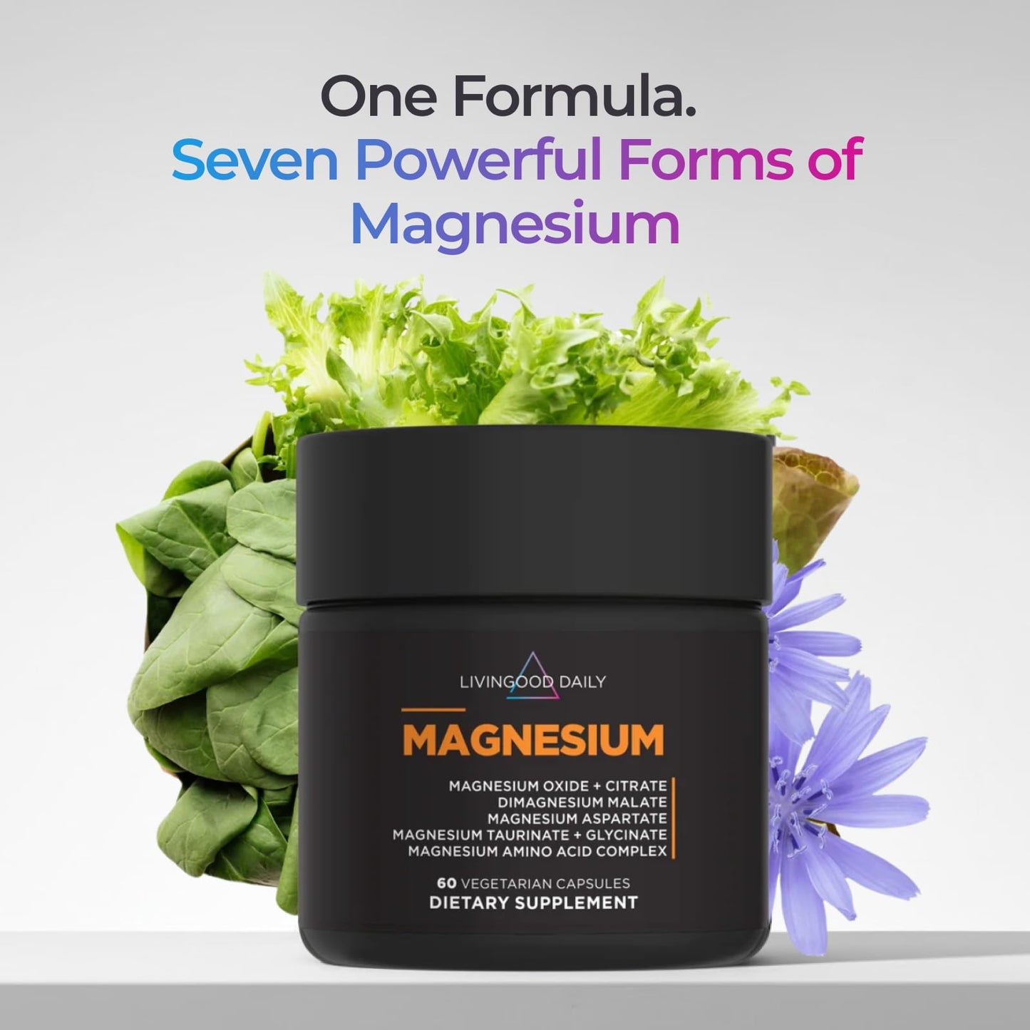 Livingood Daily Magnesium Supplement Capsules, 60 Count