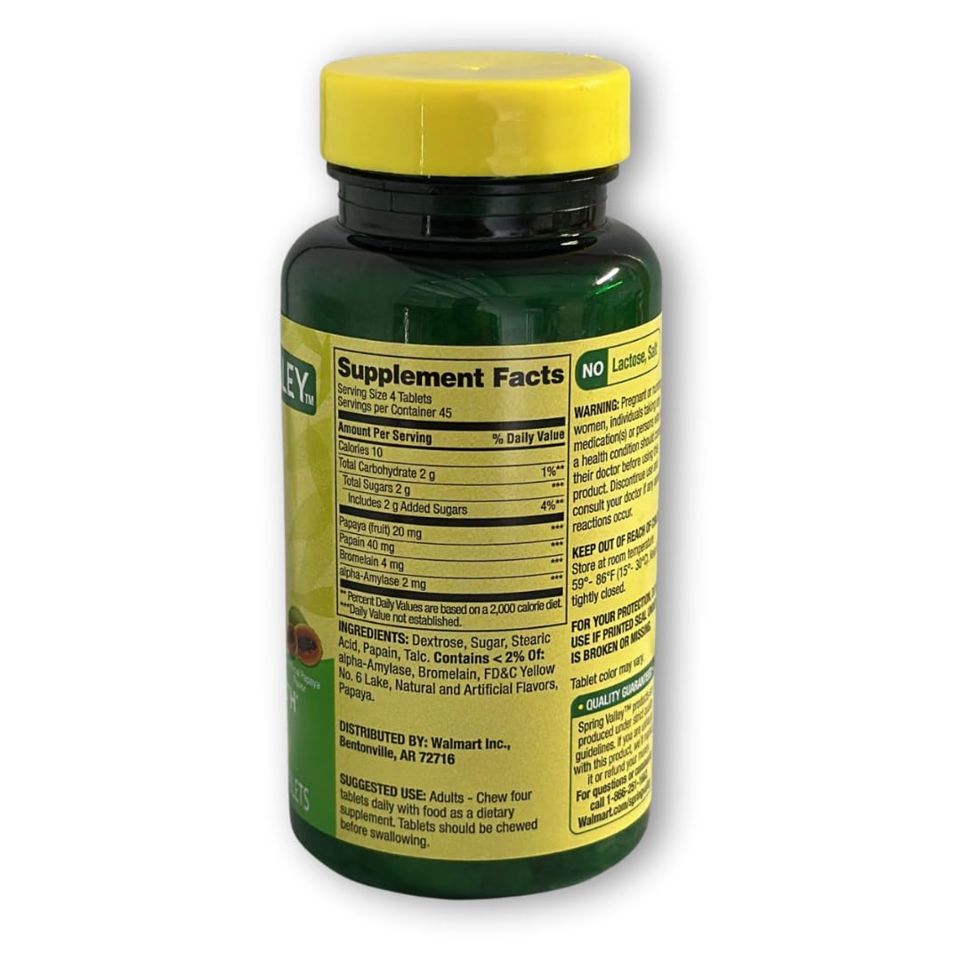 FUSION SHOP STORE Papaya Enzyme Chewable Tablets Complex, 180 Tablets