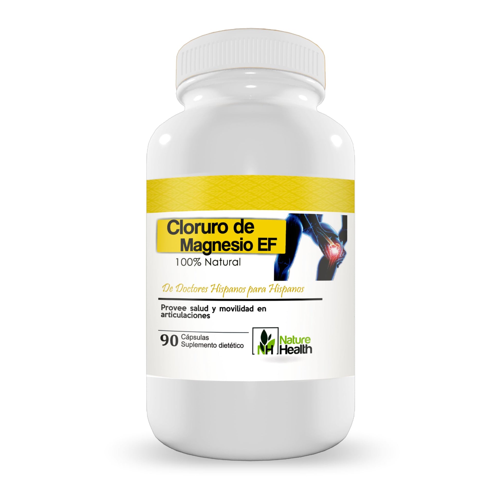 Nature Health Magnesium Chloride - Muscle Relaxation & Bone Support - High Absorption Formula, 90 Capsules
