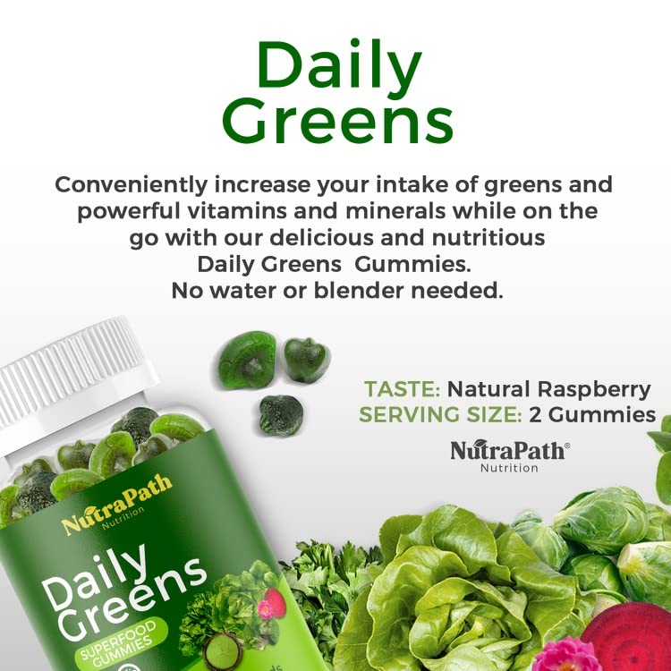 NutraPath Superfood Daily Greens Gummies 60 Count