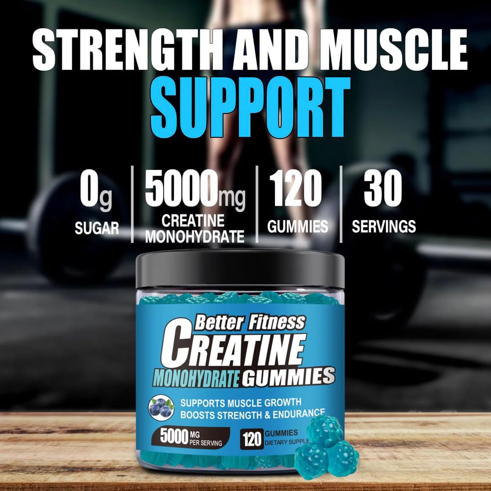 BetterFitness Creapure Creatine Gummies 120 Count