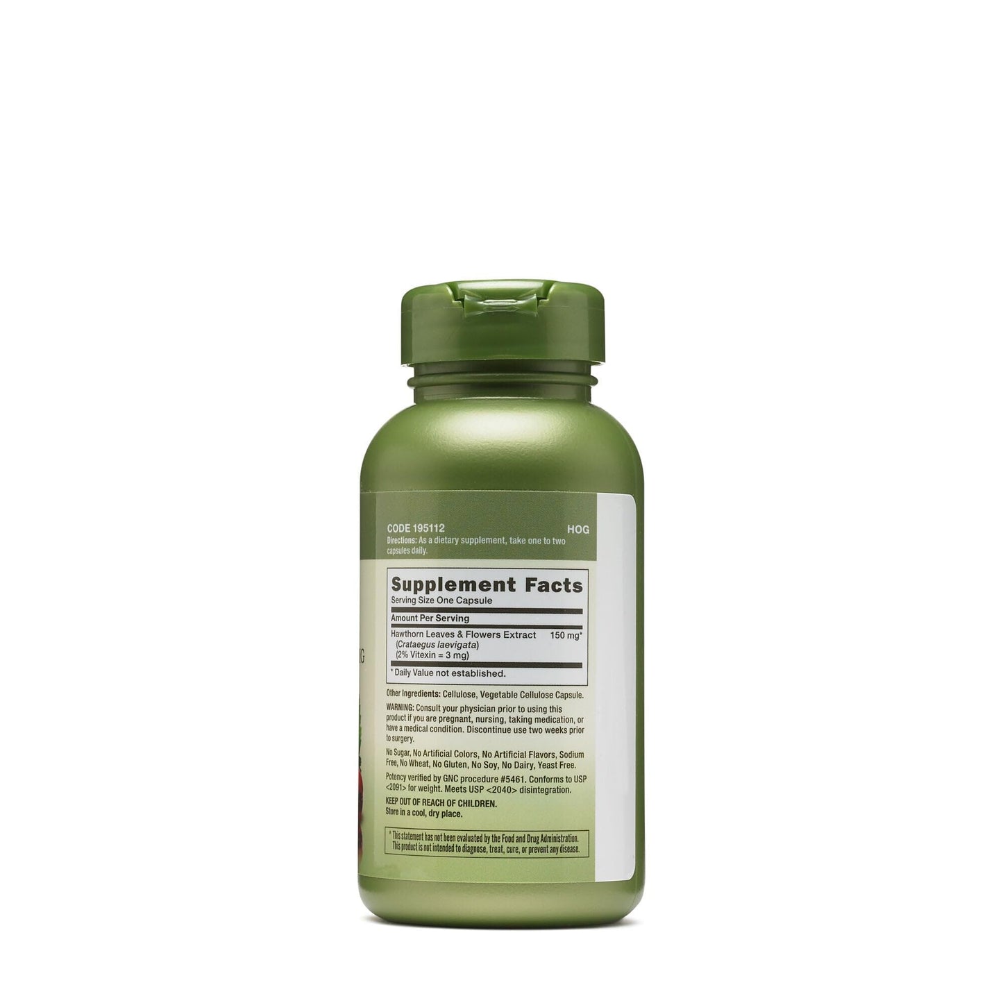 GNC Herbal Plus Hawthorn Extract 150mg Capsules 100 Count