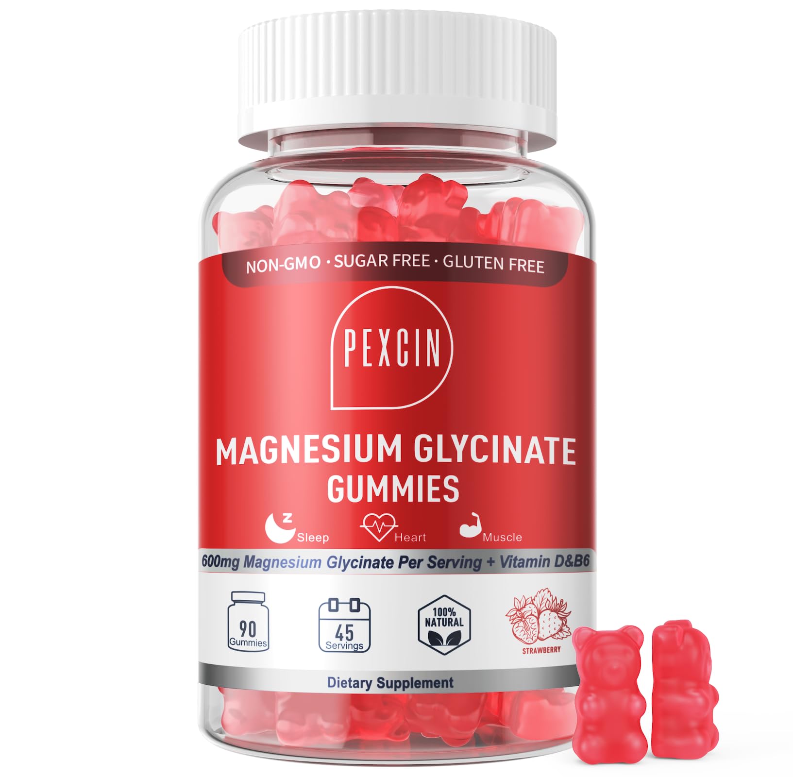 PEXCIN Magnesium Glycinate Gummies 90 Count