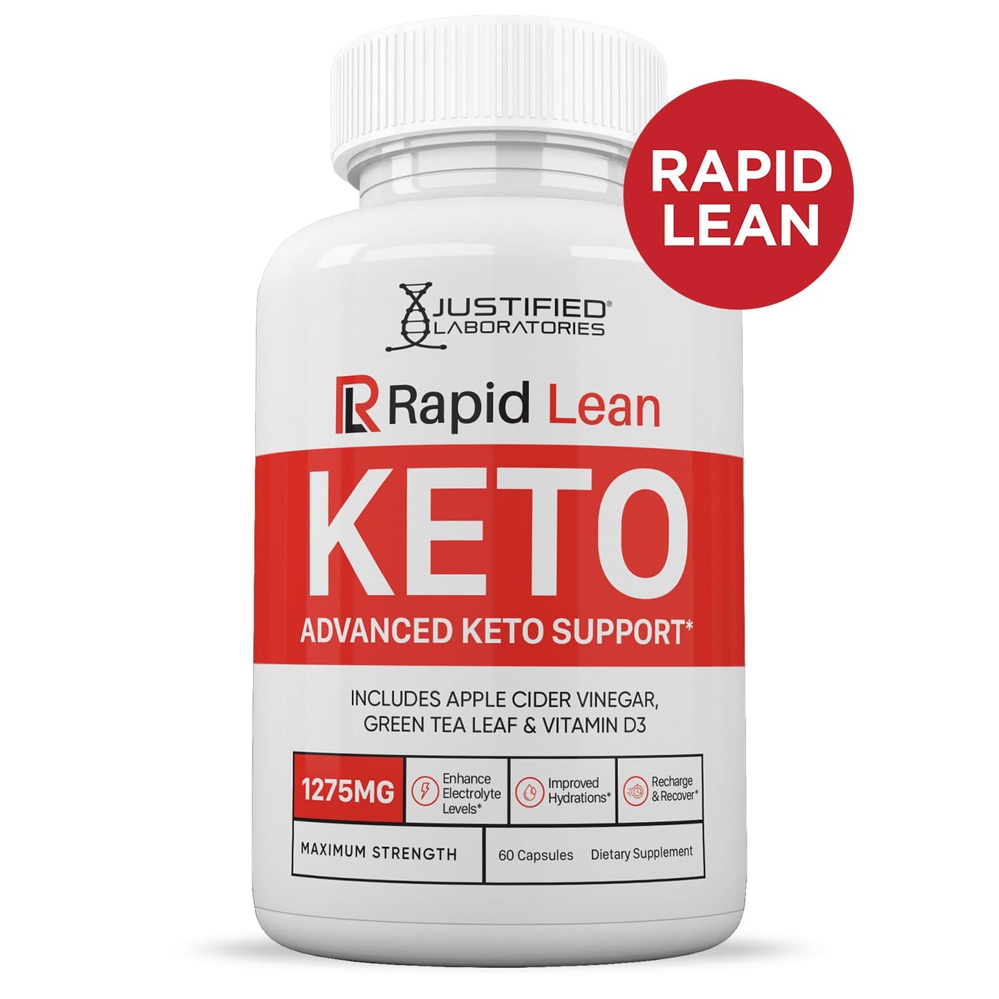 Justified Laboratories Rapid Lean Keto ACV Extreme 1675MG Keto Support Blend Capsules 60