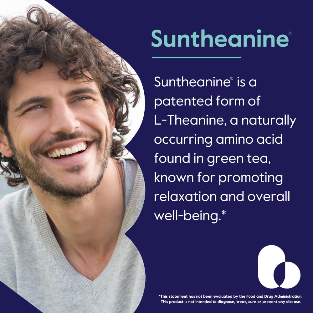 BESTVITE Suntheanine L-Theanine 200mg Double Strength Capsules, 120 Count