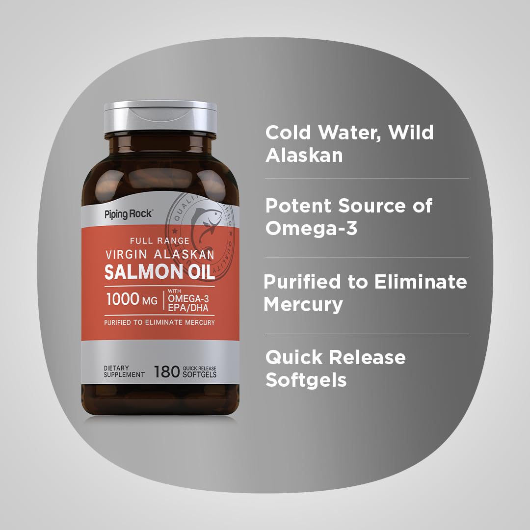 Piping Rock Wild Alaskan Salmon Oil Softgel 180 Count