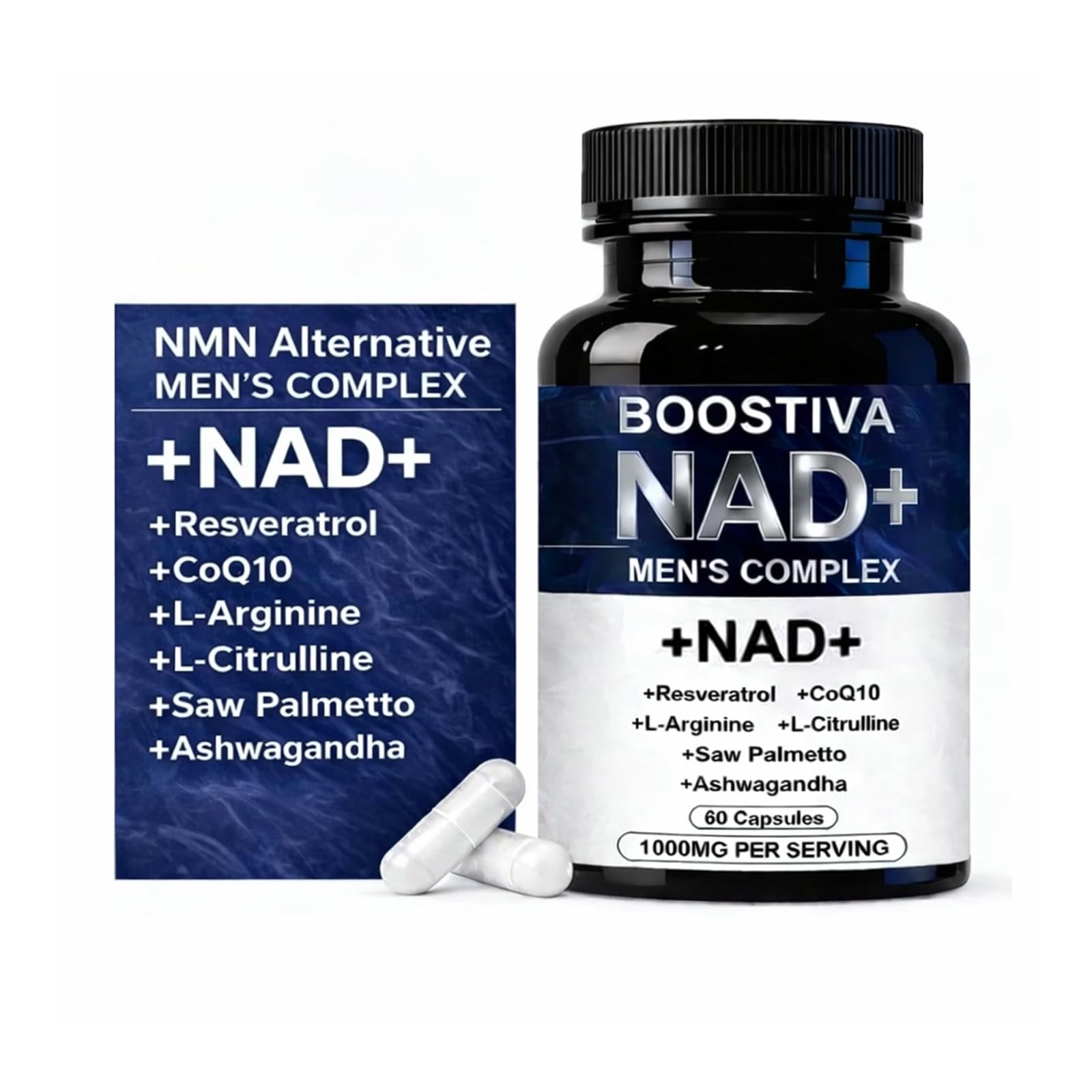 UNIKEM Boostiva NAD+ Supplements for Men Capsules, 60 Count