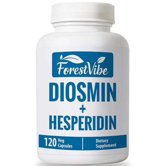 ForestVibe Diosmin Hesperidin 1000mg Complex, Citrus Bioflavonoid Rich Fruit Extract, 120 Vegan Capsules
