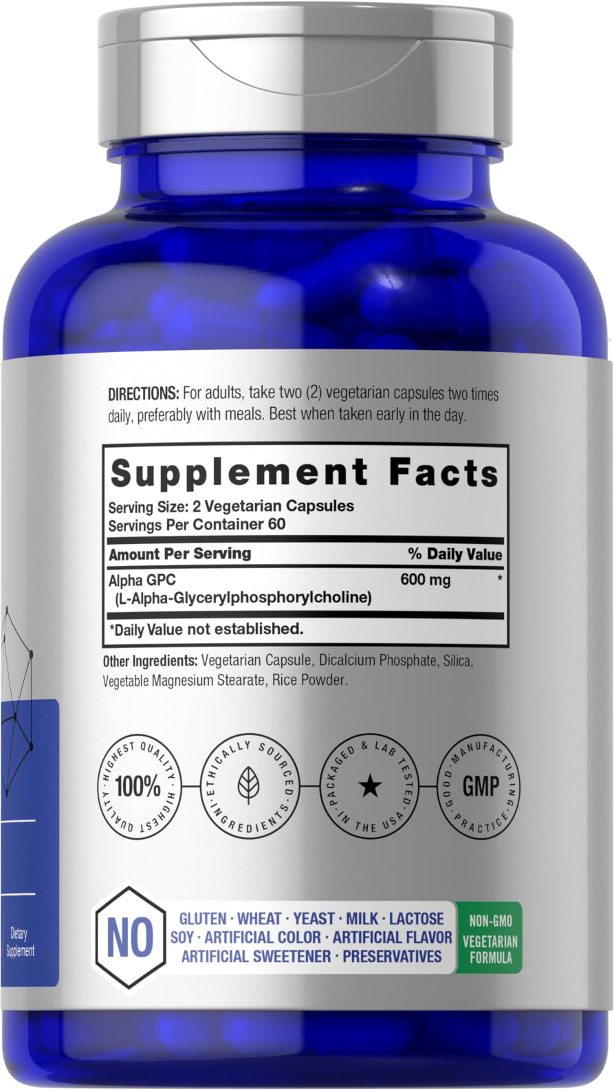 Horbäach Alpha GPC 600mg 120 Capsules