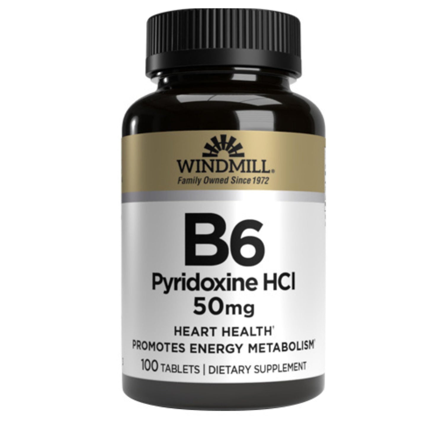 Windmill Vitamin B-6 50 mg Tablet, 100 Tablets