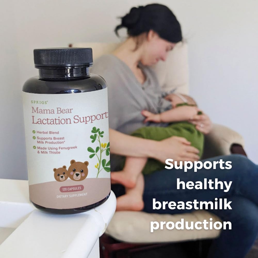 SPRIGS Mama Bear Herbal Lactation Support Capsule, 120 Count