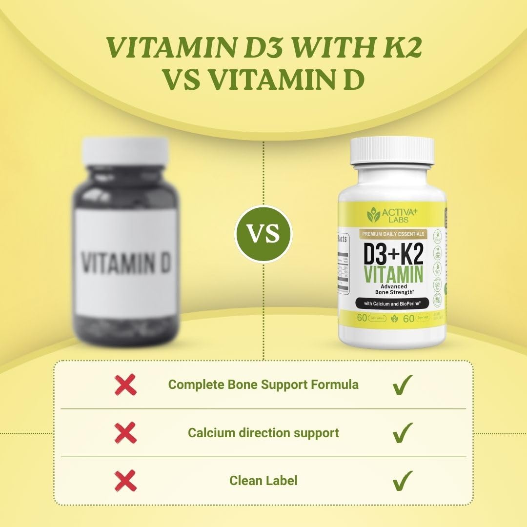 Activa Labs Vitamin D3 & K2 Capsule 60 Count
