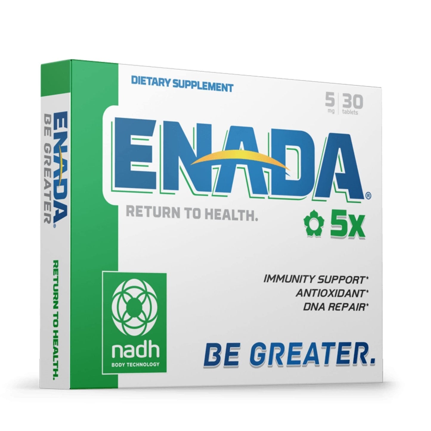 ENADA NADH 5MG Supplement with Chlorophyll Tablets, 30 Count
