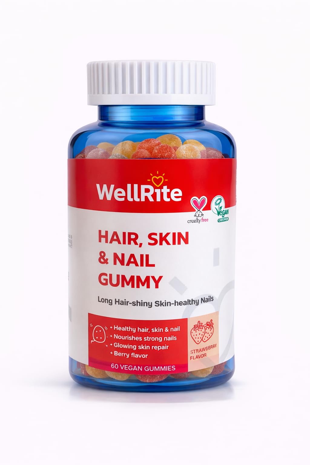 Wellrite Hair, Skin & Nail Gummy Vitamins, 60 Count