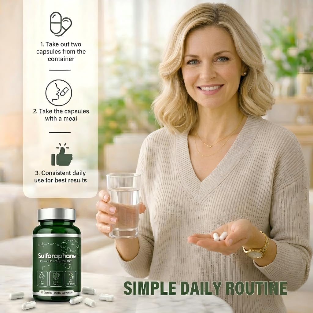 QDXHAYC Sulforaphane Supplement - Broccoli Sprout Extract Capsules, 120 Count