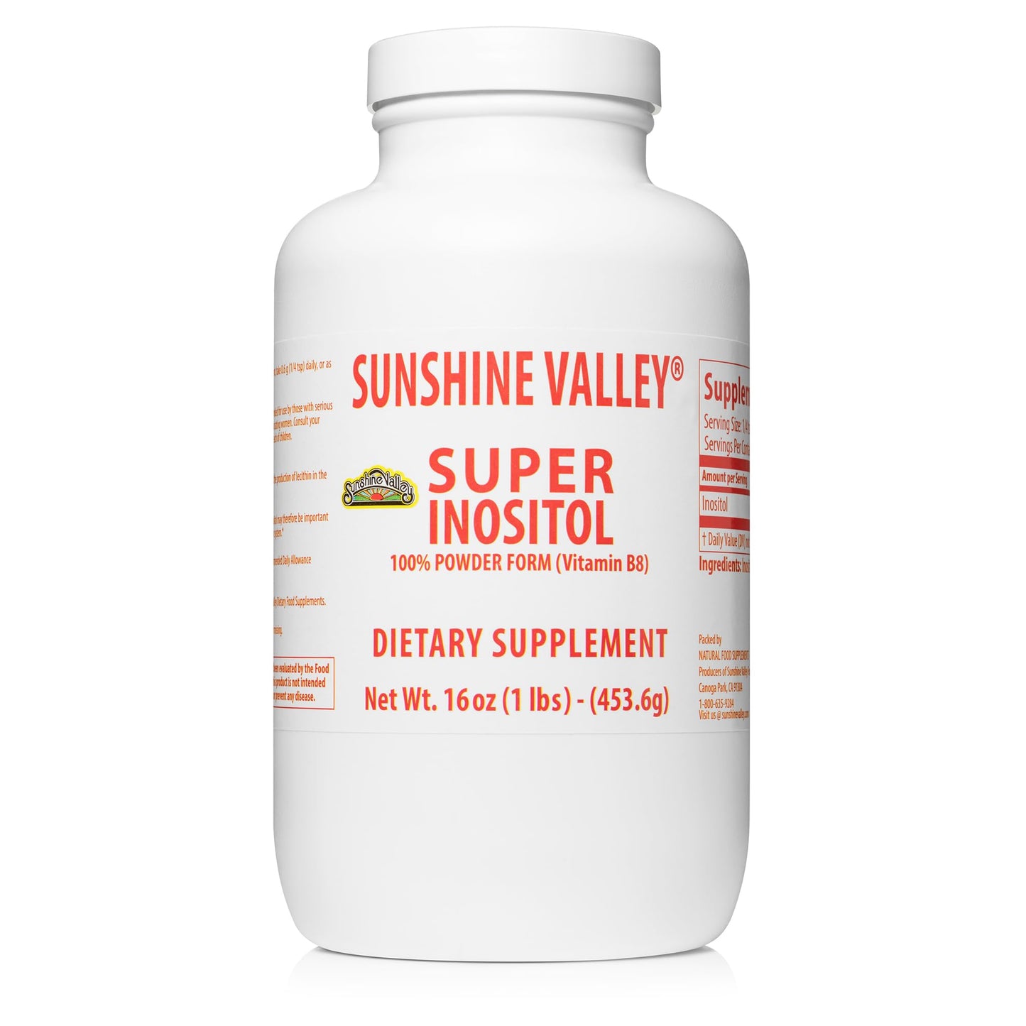Sunshine Valley Super Inositol Powder 16 oz