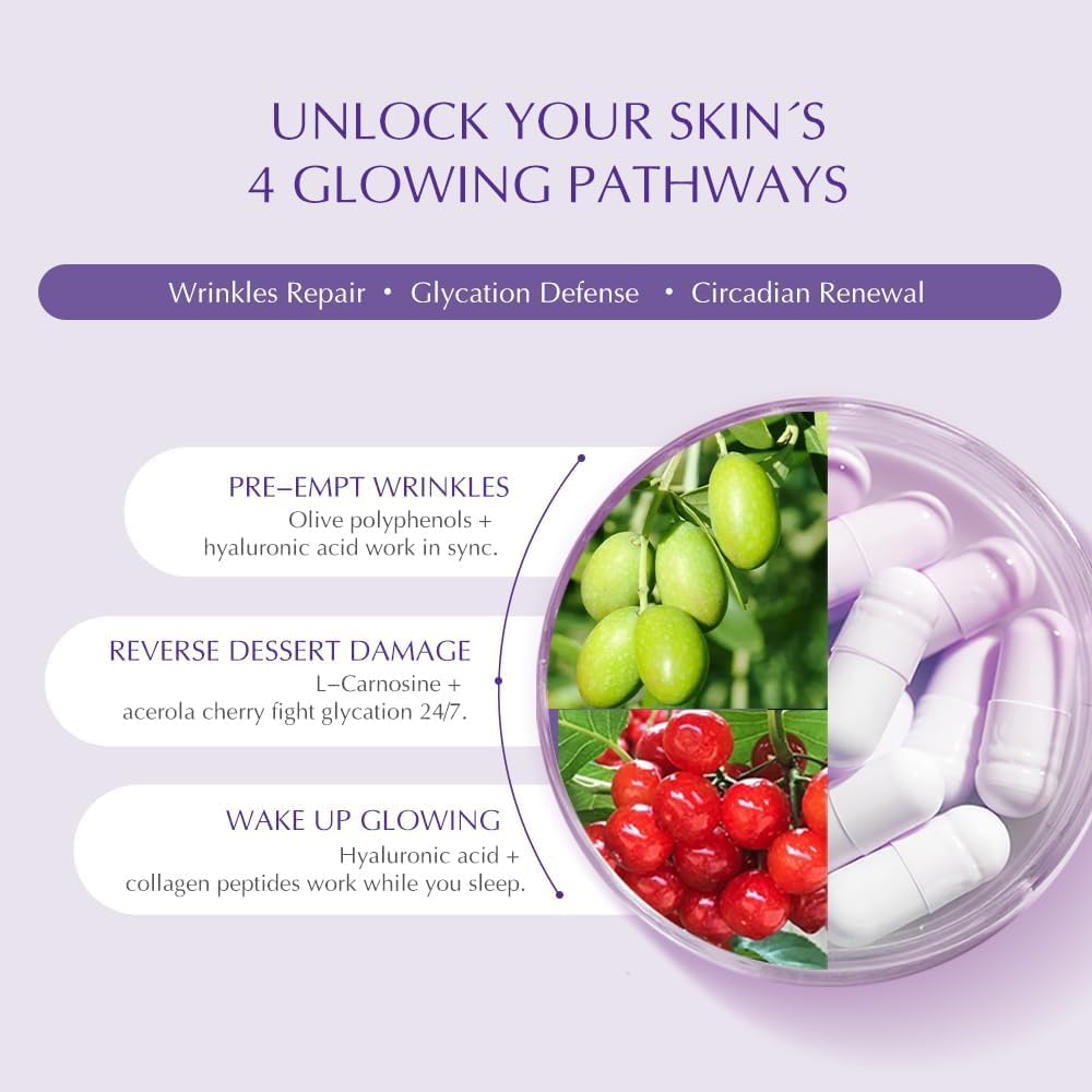 Tídora Collagen Peptides Supplement Glowing Skin 60 Capsules