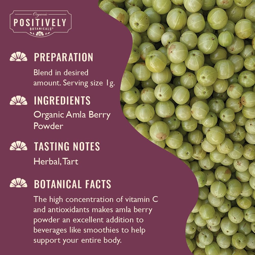 Organic Positively Tea Company Amla Berry Powder, 16 oz