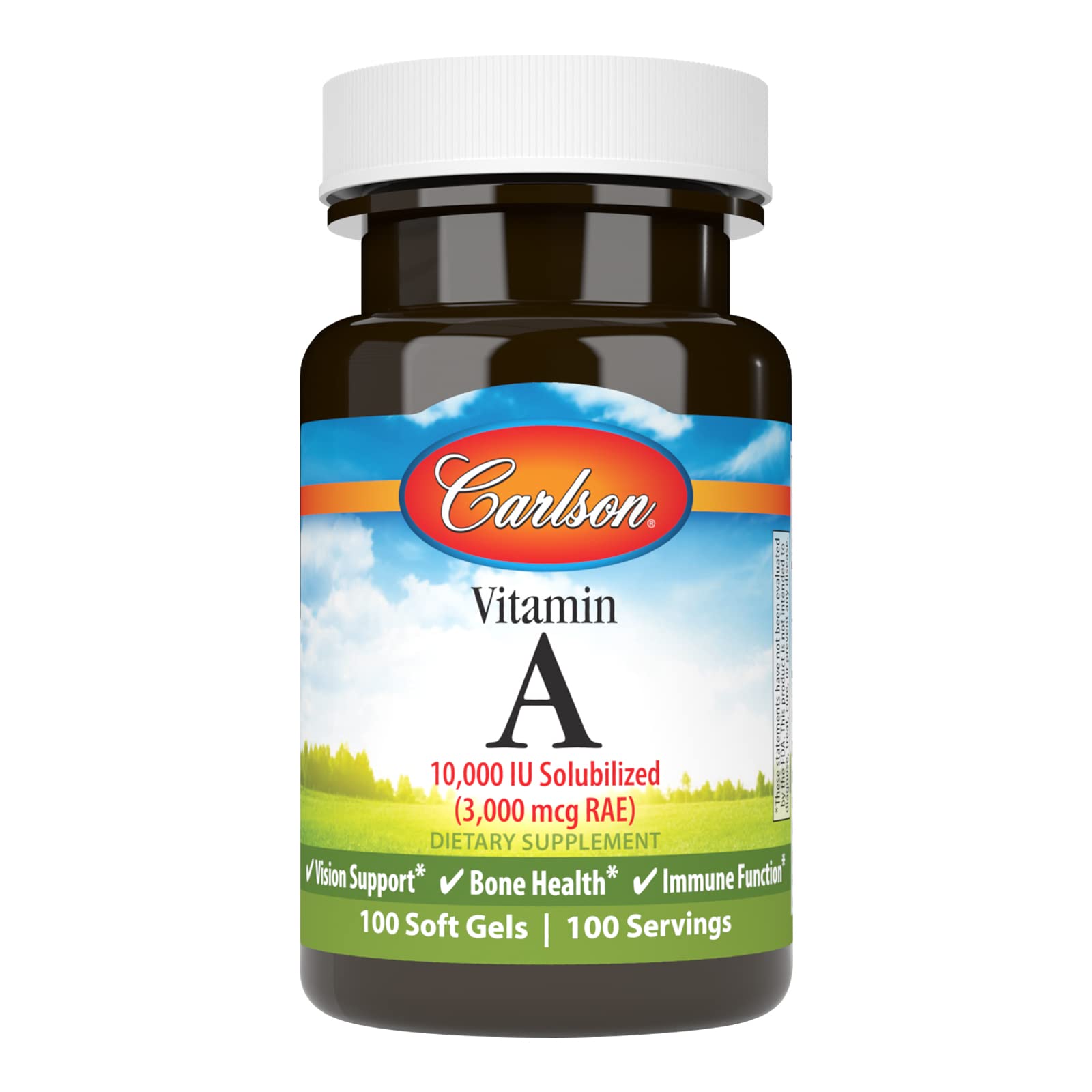 Carlson Vitamin A Solubilized Softgels, 100 Softgels