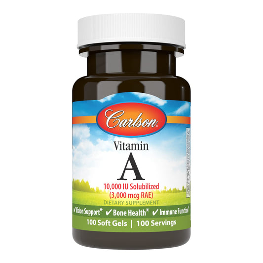 Carlson Vitamin A Solubilized Softgels, 100 Softgels